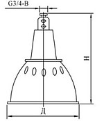 Размеры светильника РСП 05