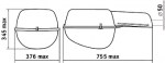 Размеры светильников консольных РКУ33, ЖКУ35