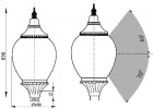 Размеры светильников «Лотос» ЖТУ06, ГТУ06, РТУ06, НТУ06