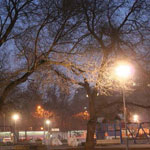 Освещение парка с помощью светодиодного светильника псс 30 шар
