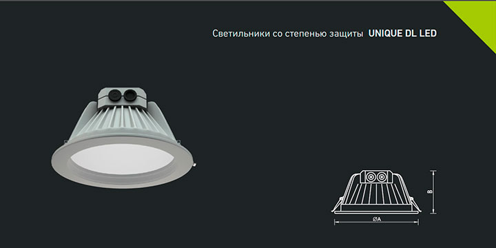 Светильники со степенью защиты UNIQUE DL LED